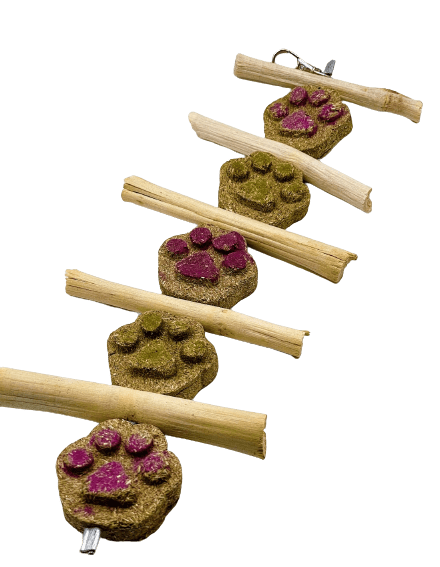 Timothy Hay Grass Paw Cakes and Bamboo Sticks Hanging Treat for Rabbit, Hamsters, Guinea Pigs, Chinchillas & Small Rodents