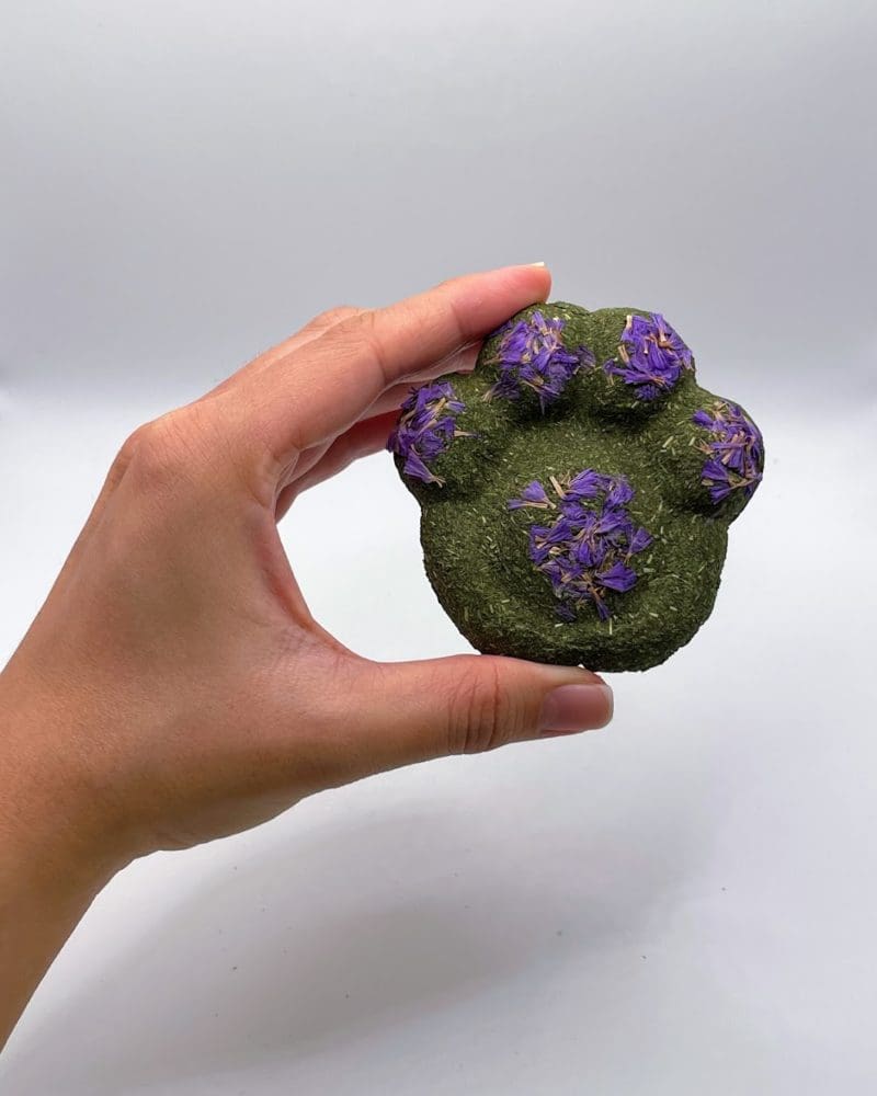 Timothy Hay Floral Paw Print Treat For Rabbit, Hamsters, Guinea Pigs, Chinchillas & Small Rodents