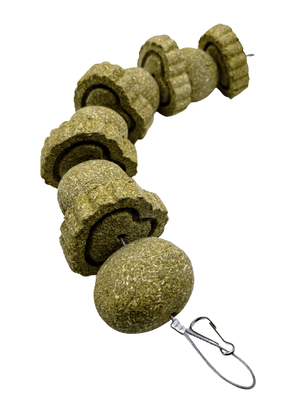Hanging Chew Toys with Grass Cake and Balls Treats For Rabbit, Hamsters, Guinea Pigs, Chinchillas and Small Animals