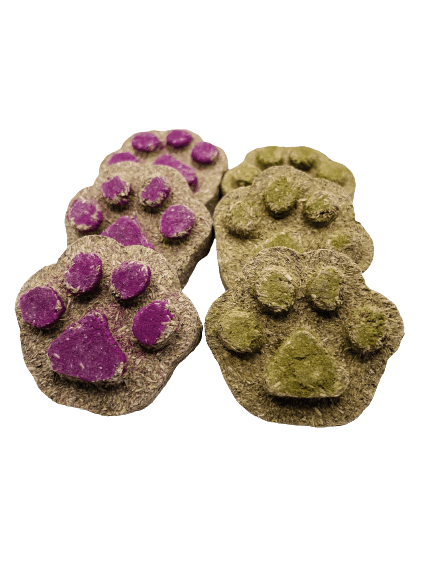 Paw Print Timothy Hay Cakes Rabbit Treat for Hamsters, Guinea Pigs, Chinchillas, and other Small Rodents.