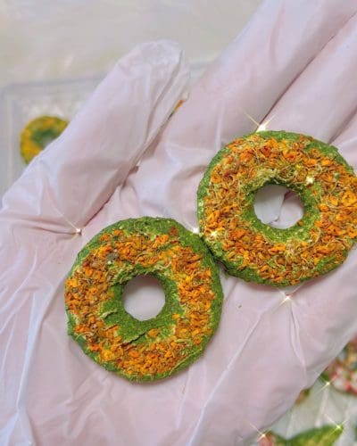 5 Pack Timothy Hay Floral Donuts Timothy Hay Grass Treat For Rabbit, Hamsters, Guinea Pigs, Chinchillas & Small Rodents