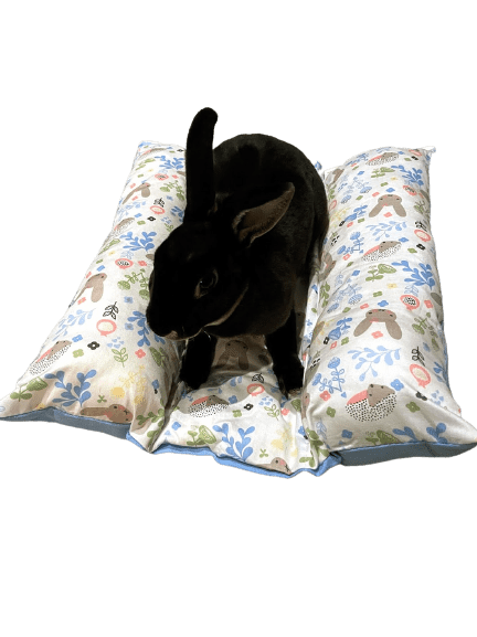Bunny Flop Mat - Rabbit and Guinea Pigs Bed & Lounger 2 Pillow Cuddle Cushion with Summer Cooling Compartment